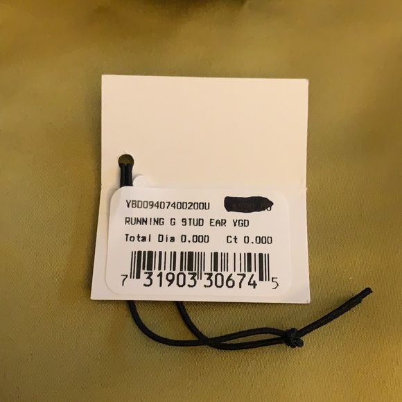 ✅SOLD NIB Gucci 18K Gold Running G Stud Earrings - Picture 3 of 6